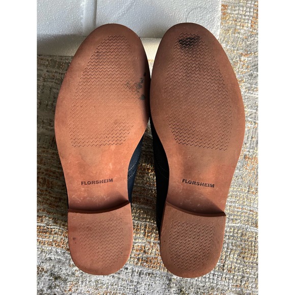 Mens FLORSHEIM Suede Wingtip Shoes Blue Sz 12D - Picture 9 of 12